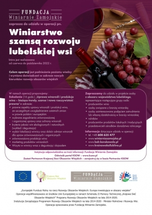 Winiarstwo szansą rozwoju lubelskiej wsi - plakat